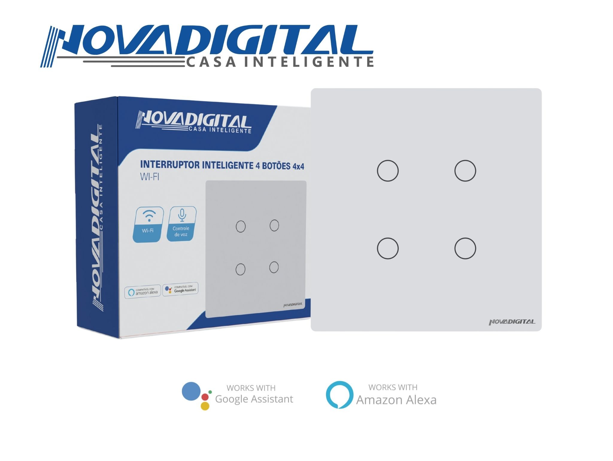 Interruptor Inteligente 4x4 Wi-Fi - Novadigital Smart