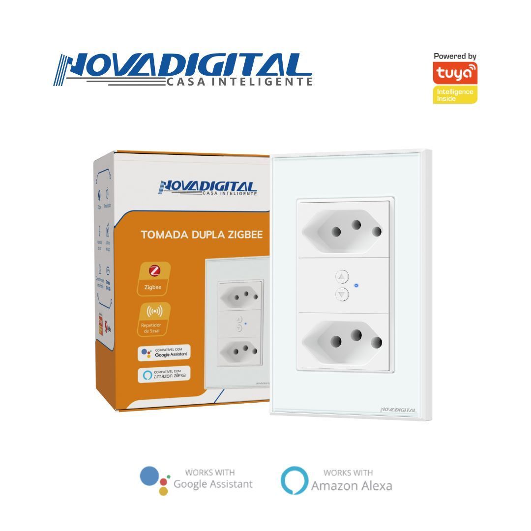 Tomada Dupla Zigbee - Novadigital Smart