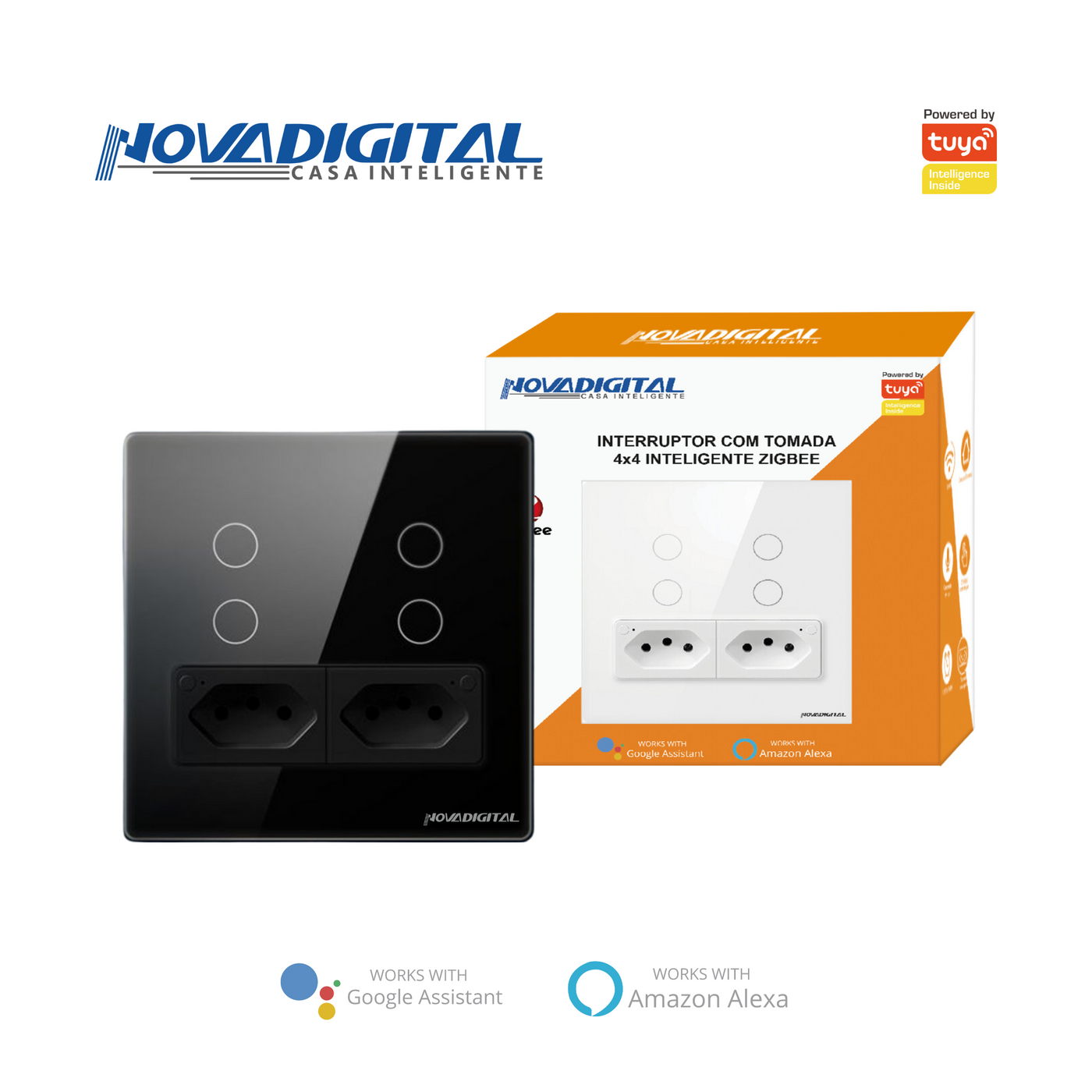 Interruptor inteligente com tomada + USB AGL KS824