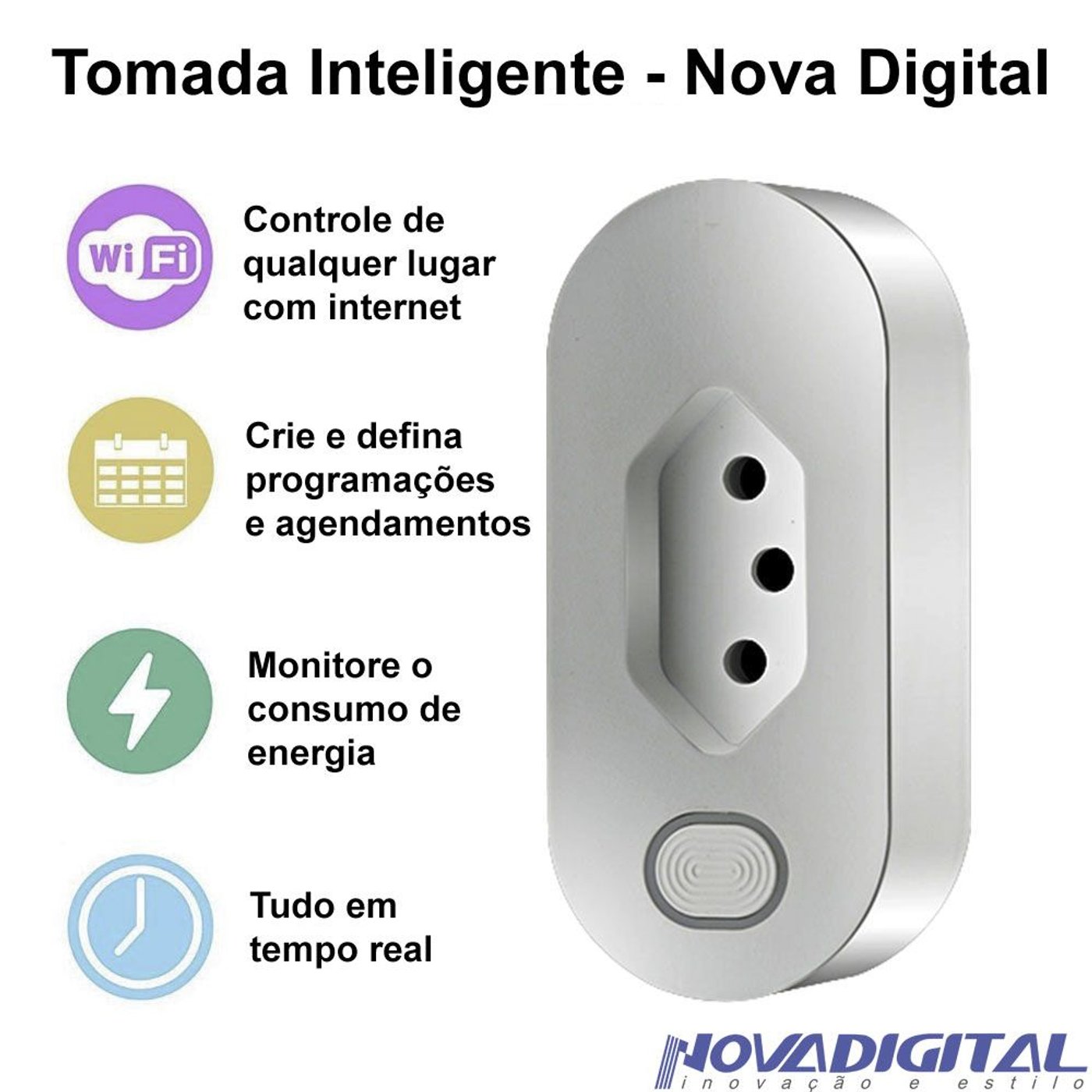 Tomada Inteligente Wi-Fi - Novadigital Smart