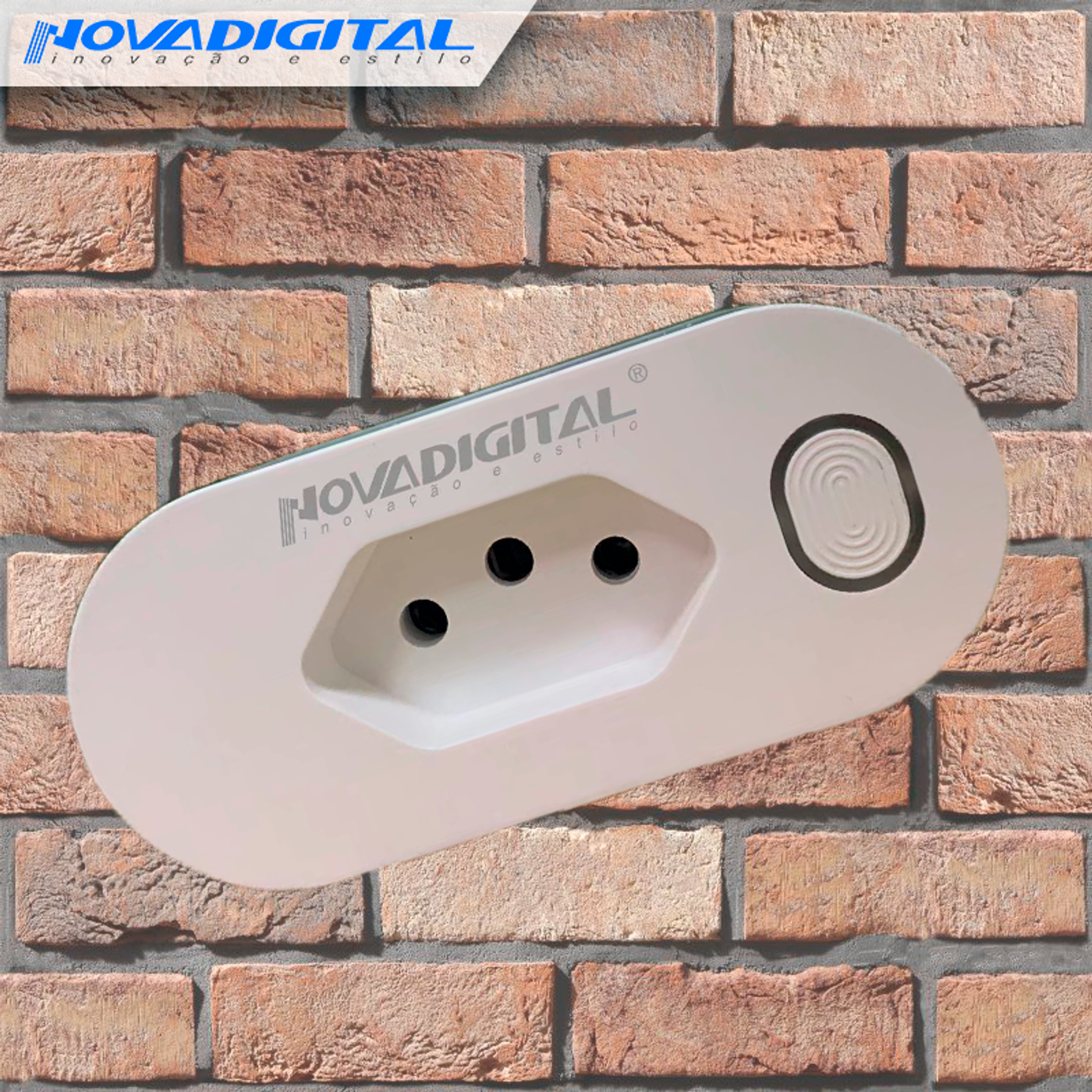 Tomacorriente Novadigital Tomada Inteligente Wi-Fi 20A Tomada Inteligente  Wifi 20A 110V 200V Bivolt Com Medidor Consumo Alexa Google A con 1 tomas  color blanco